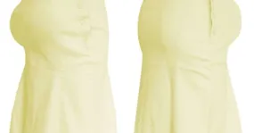 Beige Maternity Midi Skirt with Adjustable Panel