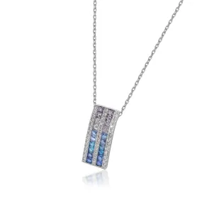 Blue Stone and Zirconia Necklaces