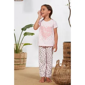 Girl's Heart Print Pajamas