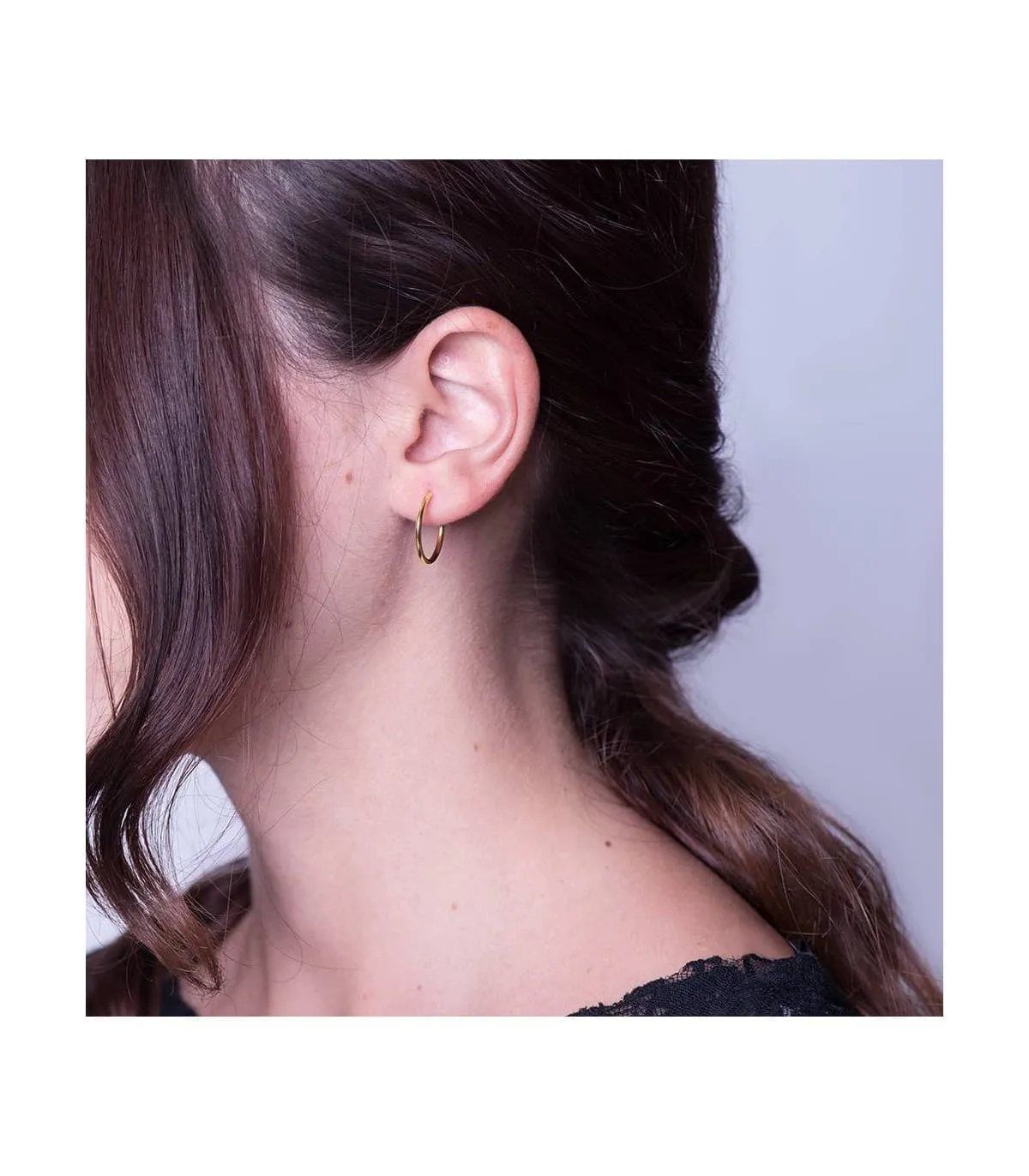 Gold 18K 18mm Morgana Hoop Earrings
