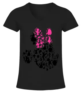 Minnie sillouette Camiseta cuello pico Mujer
