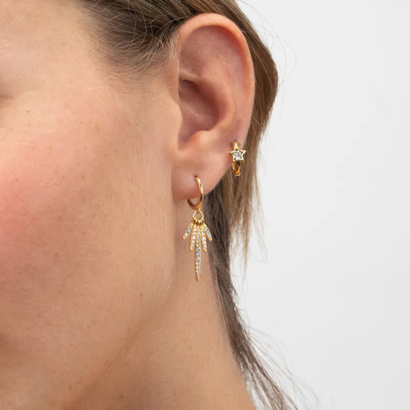 Multicolor Gold Sparkling Silver Earrings
