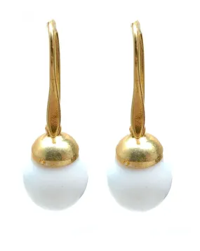 White Long Earrings for Day and Night Wear