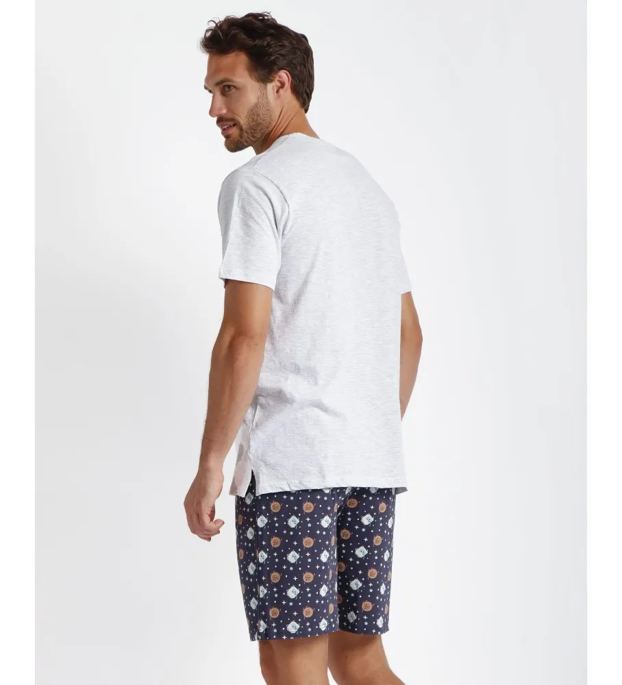 Pijama Manga Corta Contigo  gris