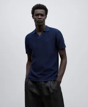 Cotton Polo with Structure for Men