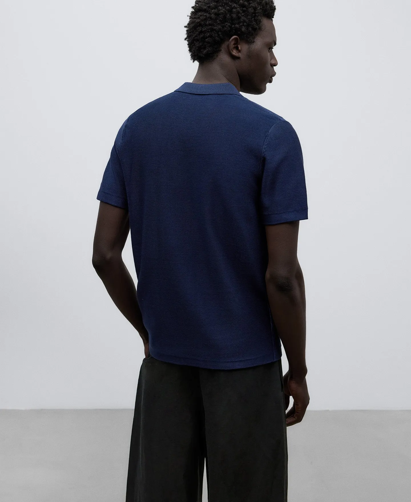 Cotton Polo with Structure for Men