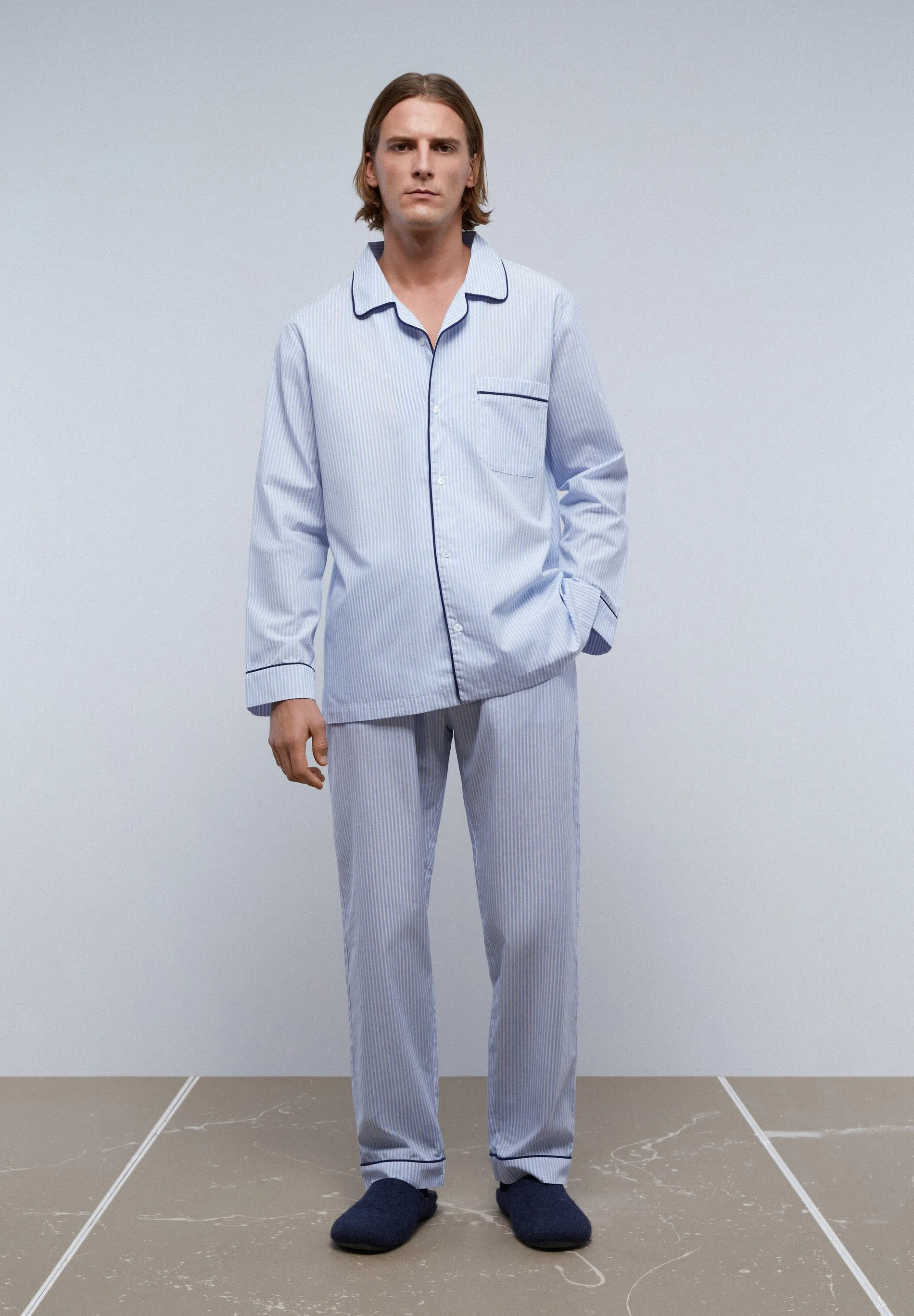 STRIPED PYJAMAS WITH CONTRAST TRIM