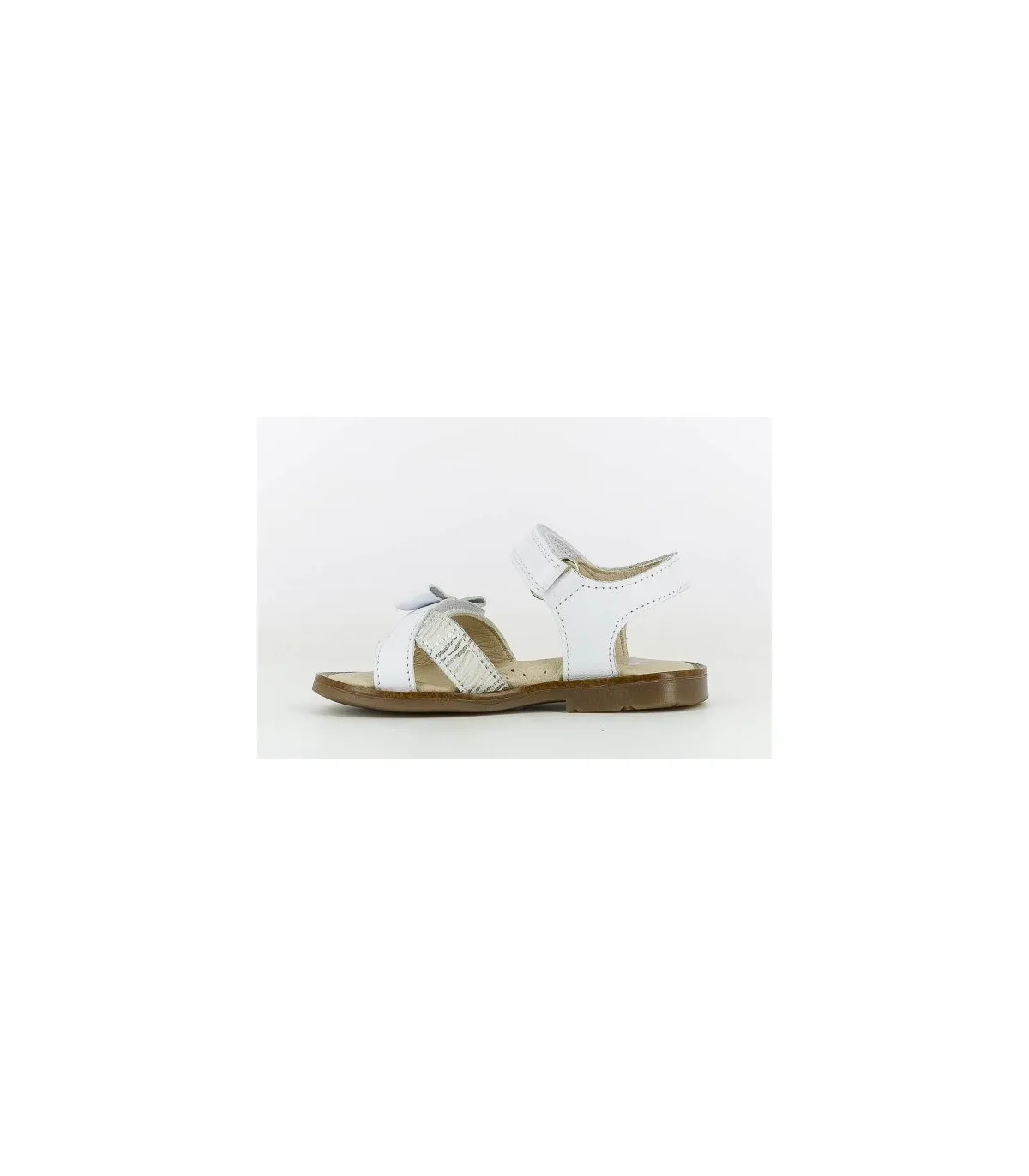 White Silver Leather Sandal