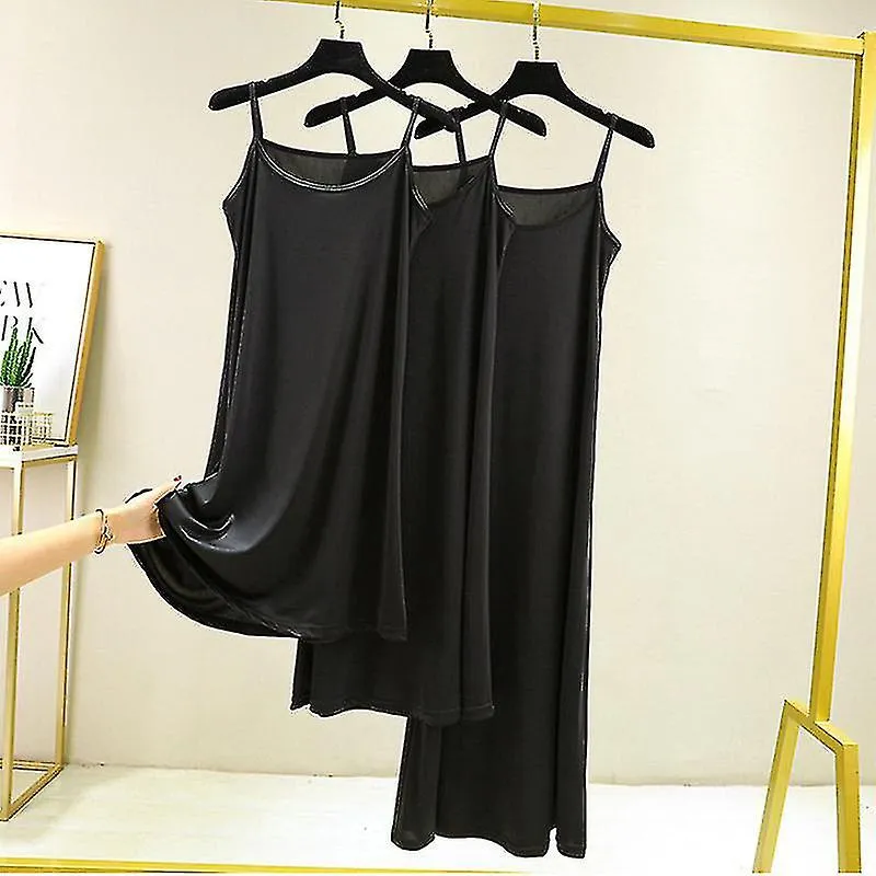Yougang Boutique Silk Full Slips Under Dress Women Summer Plus Size Sleeveless Petticoat Sexy Strap Ni