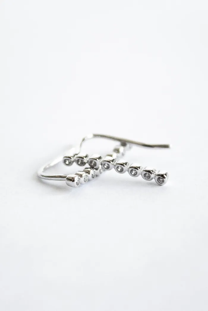Zirconia Climber Earrings